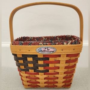 Longaberger 25th anniversary patriotic American Flag handwoven basket 1958